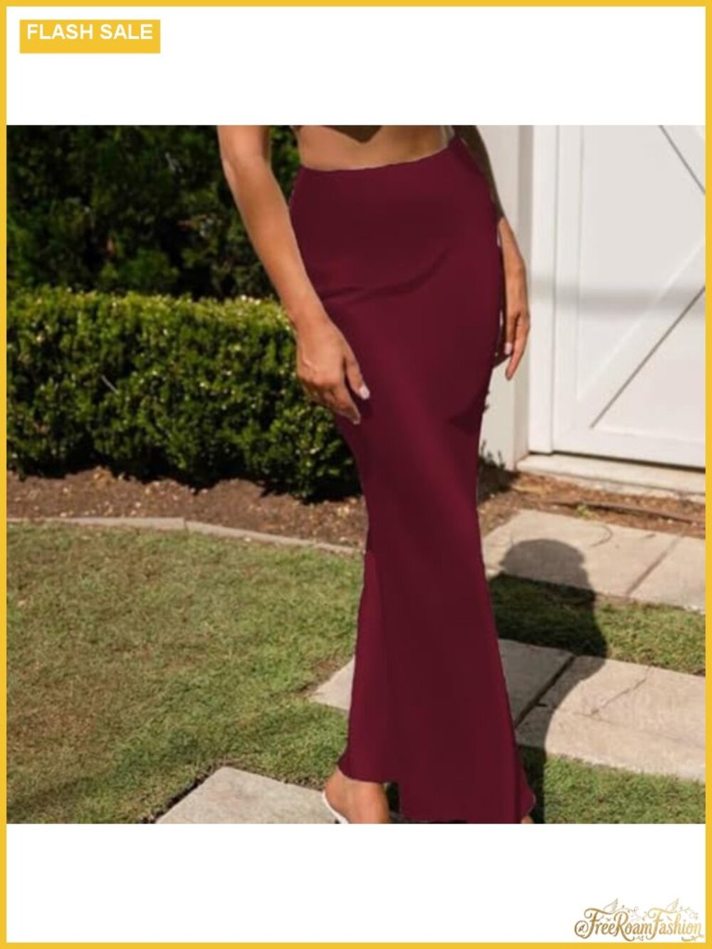 Satin Maxi Skirt High Waist Fishtail Long Formal Party Skirt - Picture 2 of 5